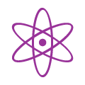Icône d'un atome violet
