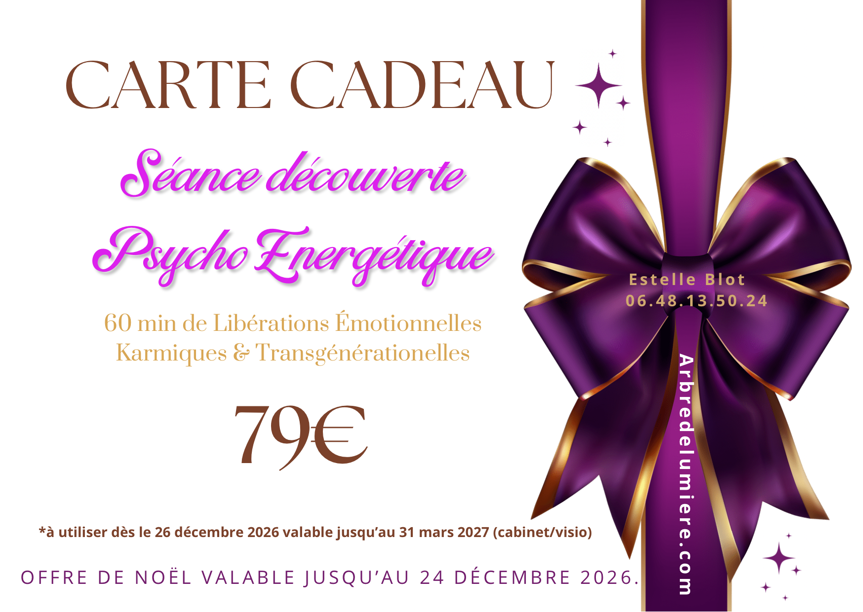 Carte cadeau de Noël coaching intuitif Theramony